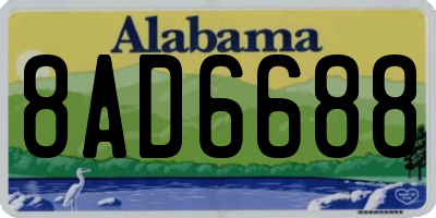 AL license plate 8AD6688