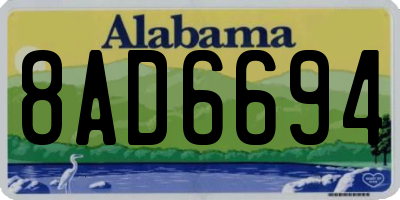 AL license plate 8AD6694