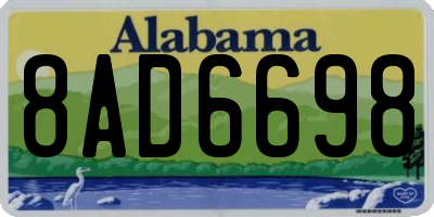 AL license plate 8AD6698