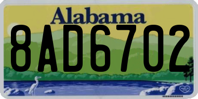 AL license plate 8AD6702