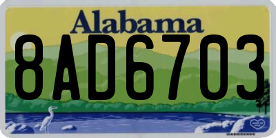 AL license plate 8AD6703