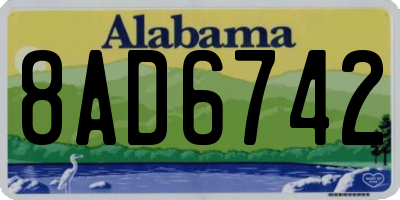 AL license plate 8AD6742