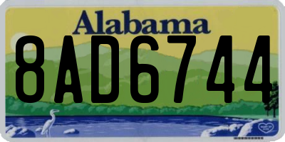 AL license plate 8AD6744