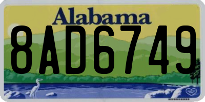 AL license plate 8AD6749