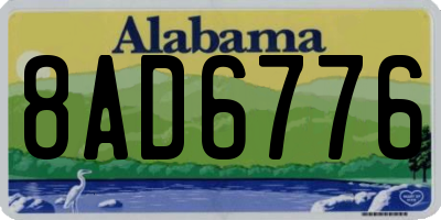 AL license plate 8AD6776