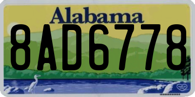 AL license plate 8AD6778