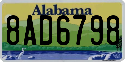 AL license plate 8AD6798