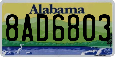 AL license plate 8AD6803