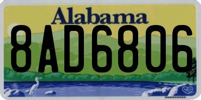 AL license plate 8AD6806