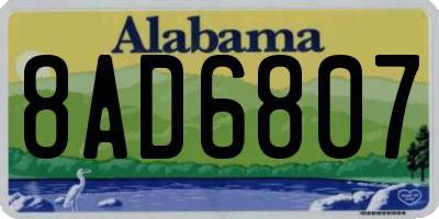 AL license plate 8AD6807