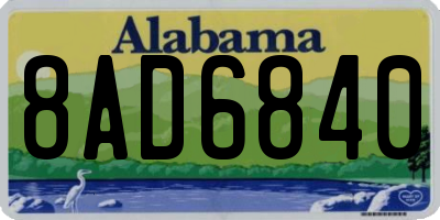 AL license plate 8AD6840