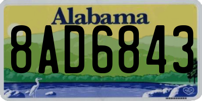 AL license plate 8AD6843