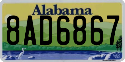 AL license plate 8AD6867