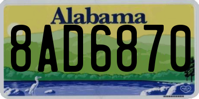 AL license plate 8AD6870