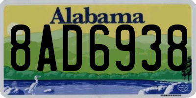 AL license plate 8AD6938