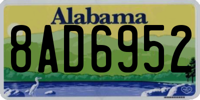 AL license plate 8AD6952