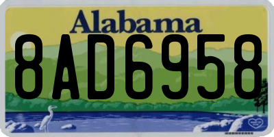 AL license plate 8AD6958