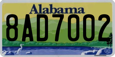 AL license plate 8AD7002