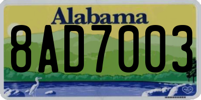 AL license plate 8AD7003