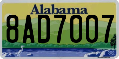 AL license plate 8AD7007