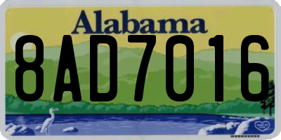 AL license plate 8AD7016