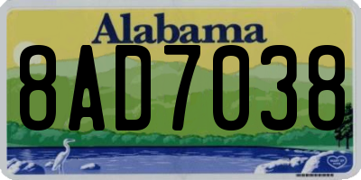 AL license plate 8AD7038
