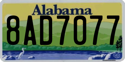 AL license plate 8AD7077