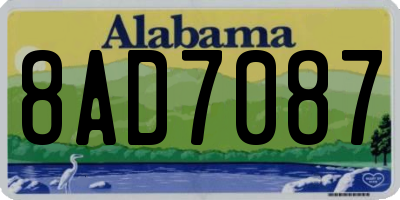 AL license plate 8AD7087