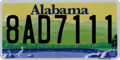 AL license plate 8AD7111