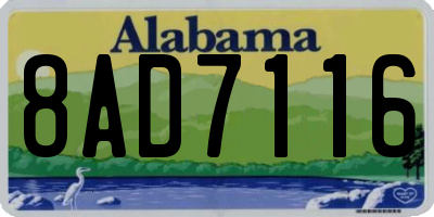 AL license plate 8AD7116