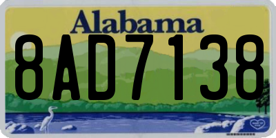 AL license plate 8AD7138