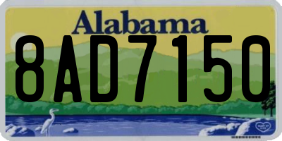 AL license plate 8AD7150