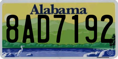 AL license plate 8AD7192