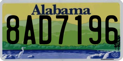 AL license plate 8AD7196