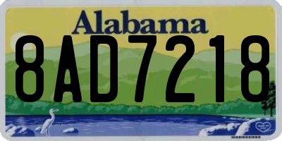 AL license plate 8AD7218