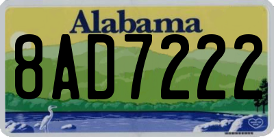 AL license plate 8AD7222
