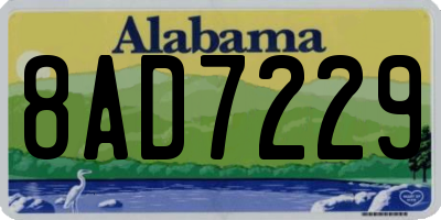 AL license plate 8AD7229