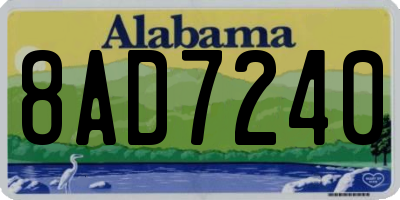 AL license plate 8AD7240
