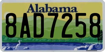 AL license plate 8AD7258