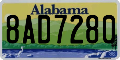 AL license plate 8AD7280