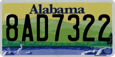 AL license plate 8AD7322