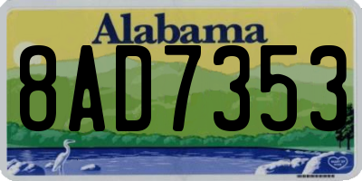 AL license plate 8AD7353