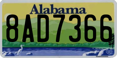 AL license plate 8AD7366