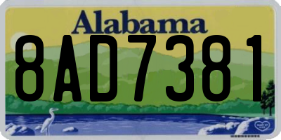 AL license plate 8AD7381