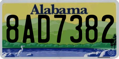 AL license plate 8AD7382