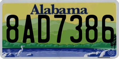 AL license plate 8AD7386