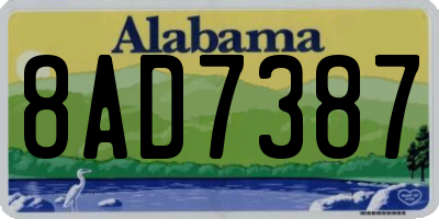 AL license plate 8AD7387