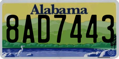 AL license plate 8AD7443