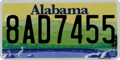 AL license plate 8AD7455