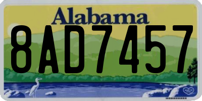 AL license plate 8AD7457